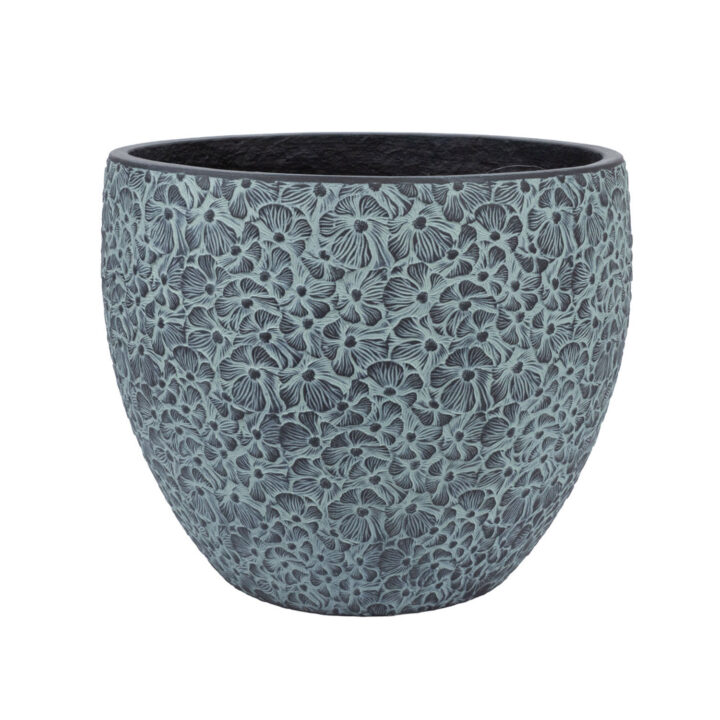 Lillepott FLORA D44xH36cm, must/hall Lillepotid Lillepotid