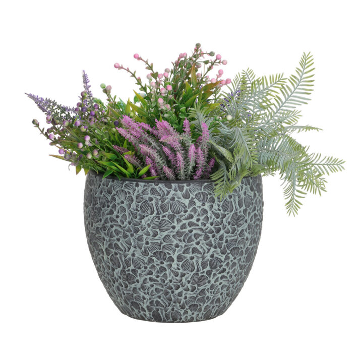 Lillepott FLORA D44xH36cm, must/hall Lillepotid Lillepotid