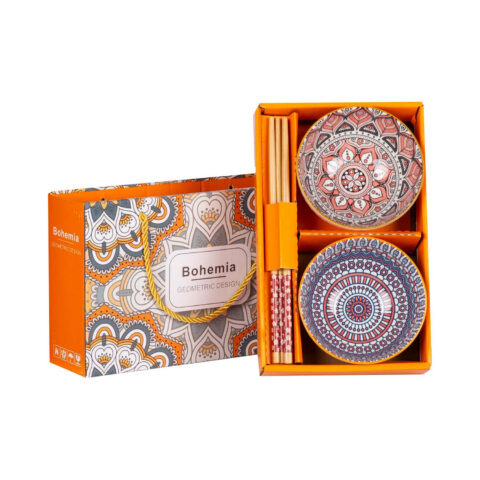 Komplekt BOHEMIA 2-kaussi ja söögipulgad, värviline Lauanõud