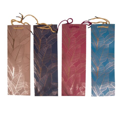 Kinkekott pudelile LEAF, 12x8x36cm, mix Kinkekotid H11-1300 Kinkekotid
