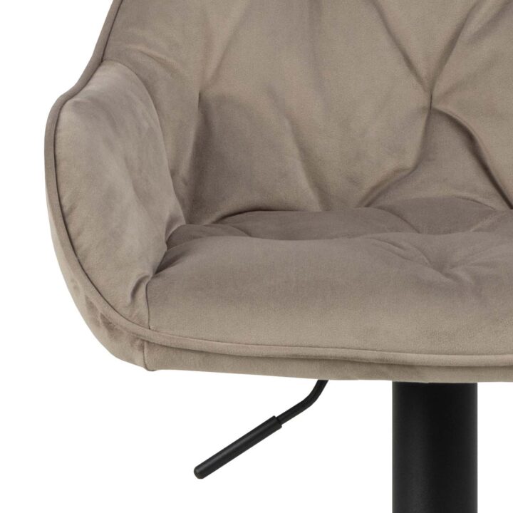 Baaritool BROOKE beež/must, 52x52xH109cm, sametkangas, teras Baaripukid ja baarilauad Baaripukid ja baarilauad
