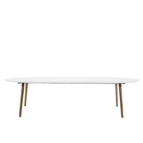 Söögilaud BELINA 170/270x100xH74cm, pikendatav, lauaplaat: puit, värvus: valge, jalad: puit, kroom-dekooriga Söögilauad ACTONA