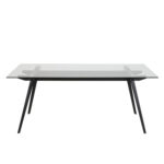 Söögilaud MONTI 180x90xH75cm, lauaplaat: 10mm klaas, jalg: metall, värvus: must Söögilauad ACTONA