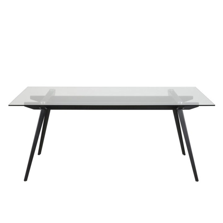 Söögilaud MONTI 180x90xH75cm, lauaplaat: 10mm klaas, jalg: metall, värvus: must Söögilauad ACTONA
