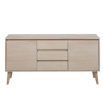 Kummut NAGANO 40x150xH75cm, 2-ukse ja 3-sahtliga, materjal: puit/tammespoon, viimistlus: õlitatud valge pigmendiga Elutoamööbel ACTONA