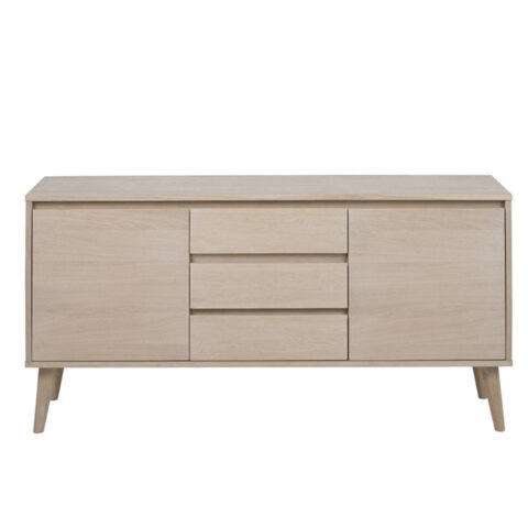 Kummut NAGANO 40x150xH75cm, 2-ukse ja 3-sahtliga, materjal: puit/tammespoon, viimistlus: õlitatud valge pigmendiga Elutoamööbel ACTONA