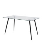 Söögilaud WILMA 140x80xH75cm, must, lauaplaat: 10mm klaas, jalad: metall Söögilauad ACTONA