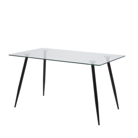 Söögilaud WILMA 140x80xH75cm, must, lauaplaat: 10mm klaas, jalad: metall Söögilauad ACTONA