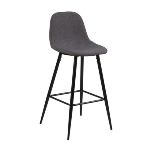 Baaritool WILMA 46,6x51xH101cm, iste ja seljatugi: kangas, jalad: must metall Baaripukid ja baarilauad ACTONA