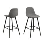 Baaritool WILMA 46,6x51xH101cm, helehall/must, jalad: must metall Baaripukid ja baarilauad ACTONA