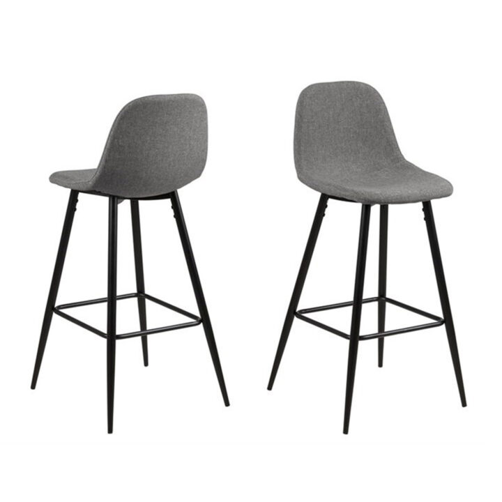 Baaritool WILMA 46,6x51xH101cm, helehall/must, jalad: must metall Baaripukid ja baarilauad ACTONA