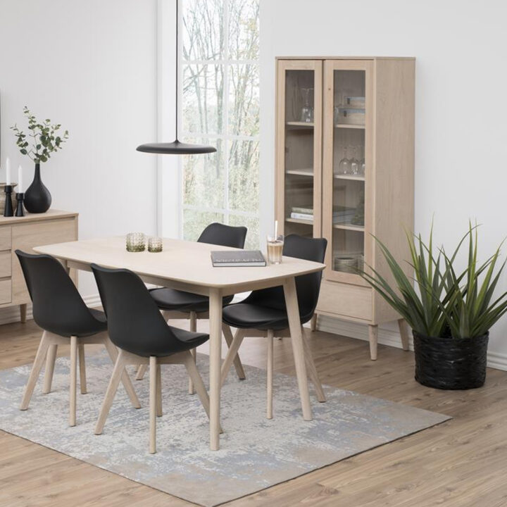 Vitriinkapp NAGANO 37x80xH178cm, 2-klaasukse ja 1-sahtliga, materjal: puit/tammespoon, viimistlus: õlitatud Kapid, kummutid ja riiulid H01-700 Kapid, kummutid ja riiulid