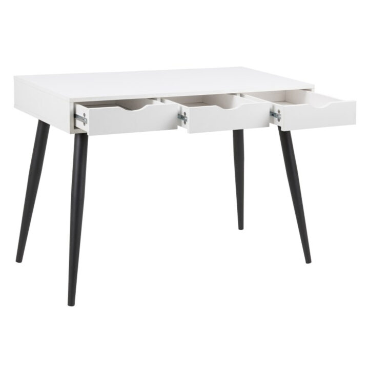 Kirjutuslaud NEPTUN 110x50xH77cm, valge/must, melamiinplaat, metall Kirjutuslauad ACTONA