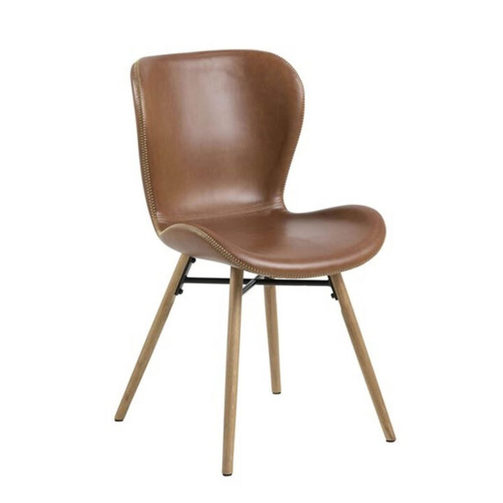 Tool BATILDA 47x56xH82,5cm, iste/seljatugi: kunstnahk, värvus: brändi, jalad: tamm, must metall Söögilauatoolid, taburetid, pingid ACTONA