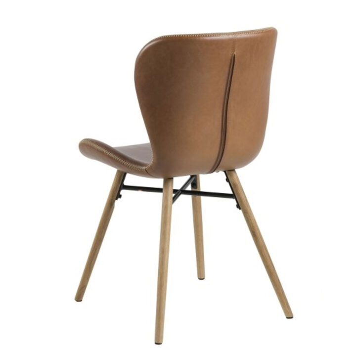 Tool BATILDA 47x56xH82,5cm, iste/seljatugi: kunstnahk, värvus: brändi, jalad: tamm, must metall Söögilauatoolid, taburetid, pingid ACTONA
