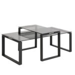 Diivanilauad 2tk KATRINE 115x55xH37,5cm, 69x40xH45cm, suitsuhall, materjal: klaas, metall Diivanilauad ja abilauad ACTONA