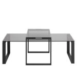 Diivanilauad 2tk KATRINE 115x55xH37,5cm, 69x40xH45cm, suitsuhall, materjal: klaas, metall Diivanilauad ja abilauad ACTONA