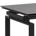 Söögilaud HUDDERSFIELD 160/240x85xH76cm, must klaas, metalljalad Söögilauad ACTONA