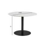 Söögilaud CORBY D105xH75cm, valge marmor/must Söögilauad ACTONA
