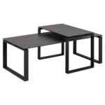 Diivanilauad 2tk KATRINE 115x55xH37,5cm, 69x40xH45cm, must Diivanilauad ja abilauad ACTONA