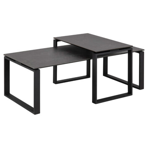 Diivanilauad 2tk KATRINE 115x55xH37,5cm, 69x40xH45cm, must Diivanilauad ja abilauad ACTONA