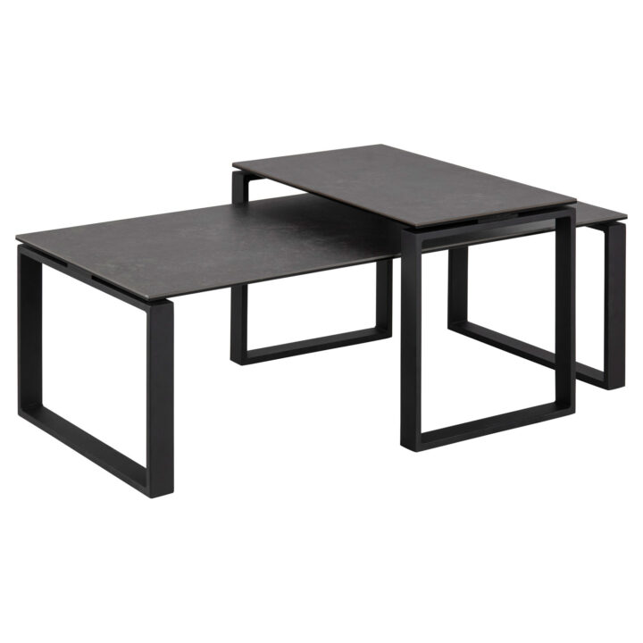 Diivanilauad 2tk KATRINE 115x55xH37,5cm, 69x40xH45cm, must Diivanilauad ja abilauad ACTONA