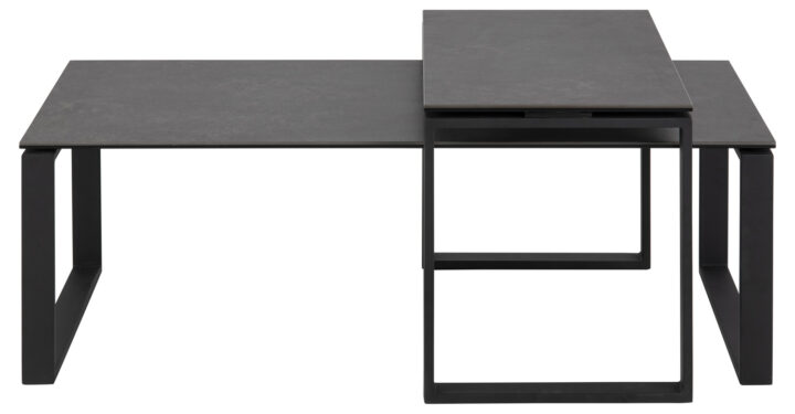 Diivanilauad 2tk KATRINE 115x55xH37,5cm, 69x40xH45cm, must Diivanilauad ja abilauad ACTONA
