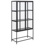 Vitriinkapp SEAFORD 77x35xH150cm, 2-klaasuksega, 3-riiuliga, must Kapid, kummutid ja riiulid ACTONA