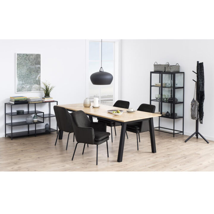 Vitriinkapp SEAFORD 77x35xH150cm, 2-klaasuksega, 3-riiuliga, must Kapid, kummutid ja riiulid ACTONA