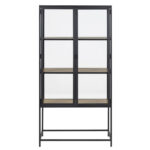 Vitriinkapp SEAFORD 77x35xH150cm, 2-klaasuksega, 3-riiuliga, tamm/must Kapid, kummutid ja riiulid ACTONA