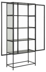 Vitriinkapp SEAFORD 77x35xH185,6cm, must Elutoamööbel ACTONA