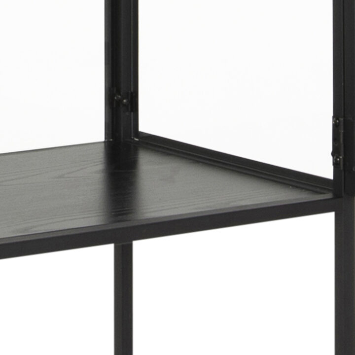 Vitriinkapp SEAFORD 77x35xH185,6cm, must Elutoamööbel ACTONA
