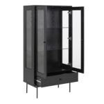 Vitriinkapp ANGUS 75x37x152cm, must, raam/riiulid: must saare melamiin, alus: metall Elutoamööbel ACTONA