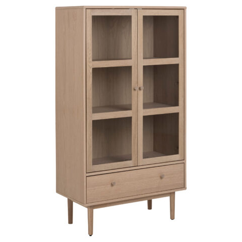 Vitriinkapp ASTON 80x40xH144,8cm, hele tamm Elutoamööbel ACTONA