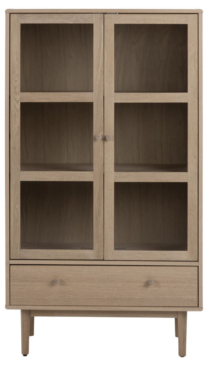 Vitriinkapp ASTON 80x40xH144,8cm, hele tamm Elutoamööbel ACTONA