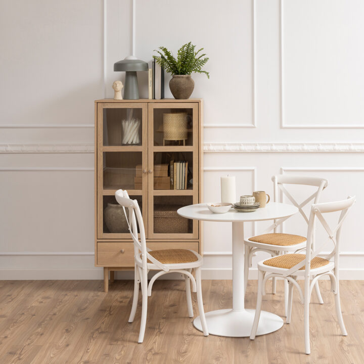 Vitriinkapp ASTON 80x40xH144,8cm, hele tamm Elutoamööbel ACTONA