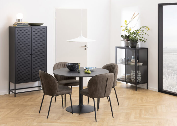 Söögilaud IBIZA D110xH74cm, must marmor Söögilauad ACTONA