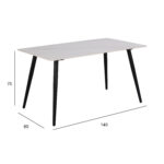 Söögilaud WICKLOW 140x80xH75cm, valge, keraamiline plaat, metall Söögilauad ACTONA