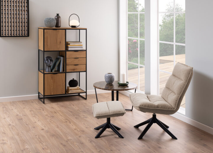 Riiul SWINDON 85x40xH141cm, naturaalne Elutoamööbel ACTONA