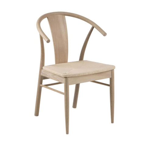 Tool JANIK 54x54x83cm, valge tamm, iste: beež nöörpunutis Söögilauatoolid, taburetid, pingid ACTONA