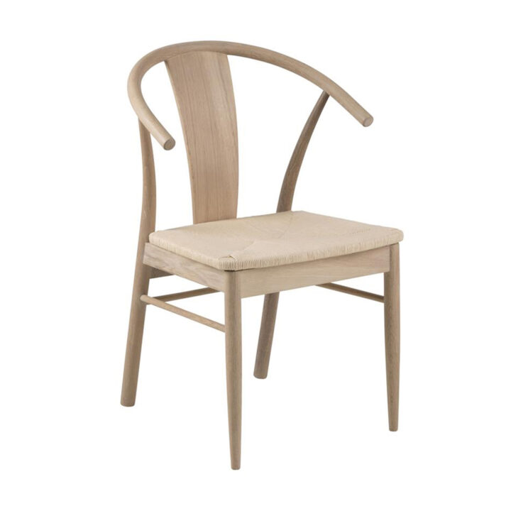Tool JANIK 54x54x83cm, valge tamm, iste: beež nöörpunutis Söögilauatoolid, taburetid, pingid ACTONA