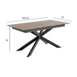 Söögilaud IRWINE 168/210x90xH76cm, pruun Söögilauad ACTONA
