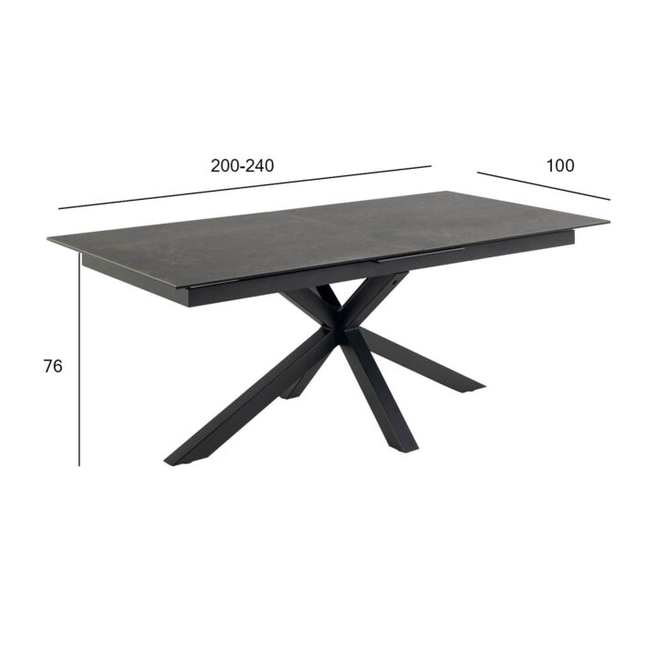 Söögilaud HEAVEN 200/240x100xH76cm, must Söögilauad ACTONA