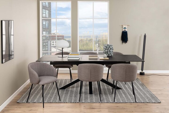 Söögilaud HEAVEN 200/240x100xH76cm, must Söögilauad ACTONA