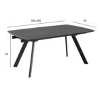 Söögilaud BLACKBURN 160/240x97xH75cm, must Söögilauad ACTONA