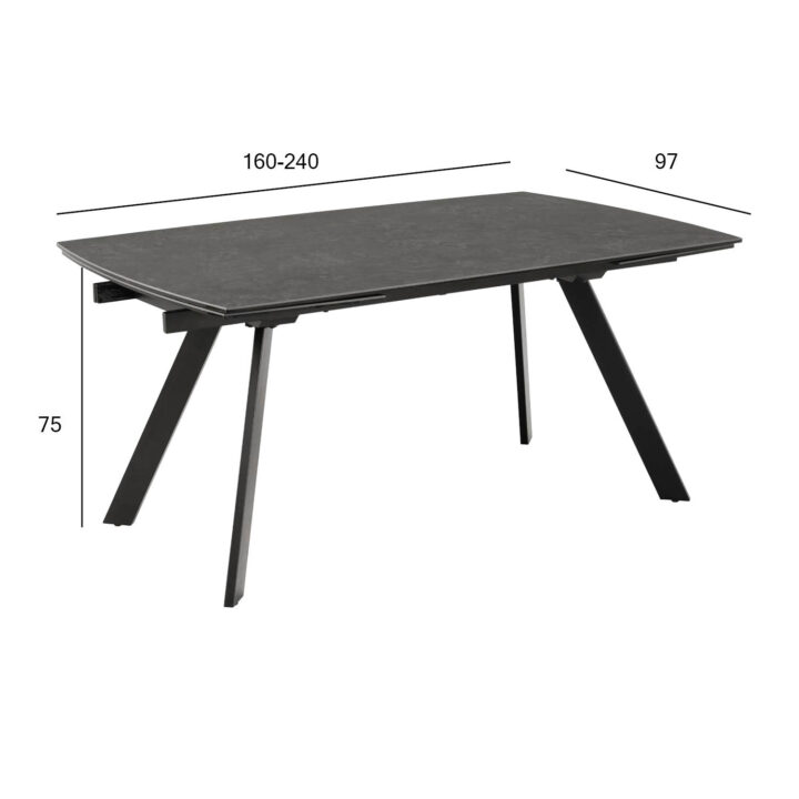 Söögilaud BLACKBURN 160/240x97xH75cm, must Söögilauad ACTONA