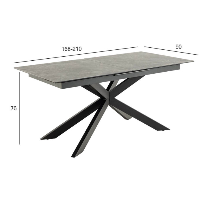 Söögilaud IRWINE 168/210x90xH76cm, must Söögilauad ACTONA