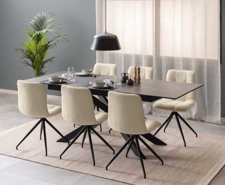 Söögilaud IRWINE 168/210x90xH76cm, must Söögilauad ACTONA