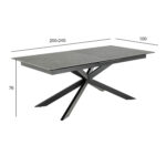 Söögilaud IRWINE 200/240x100xH76cm, must Söögilauad ACTONA