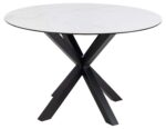 Söögilaud HEAVEN D119xH75,5cm, valge, keraamiline plaat, teras Söögilauad Söögilauad